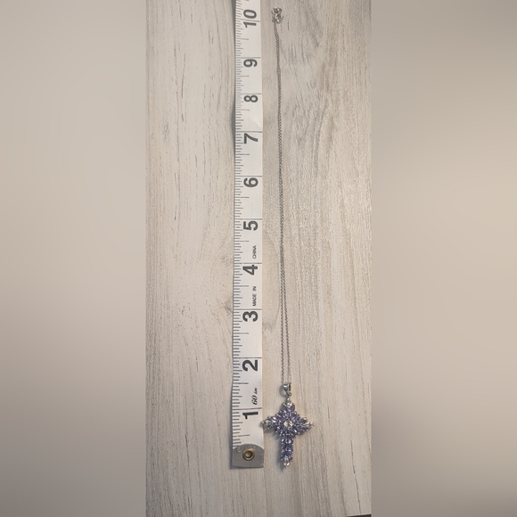 Chrysos Tanzanite Cross on Sterling Chain - Picture 5 of 5